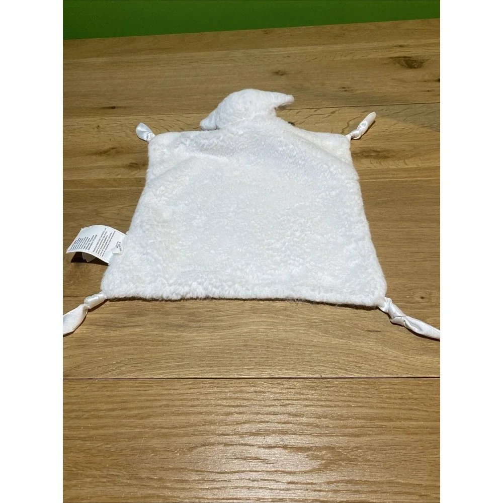 Pottery Barn Kids Lamb White‎ Knotted Lovey Security Satin Blanky - 11x11